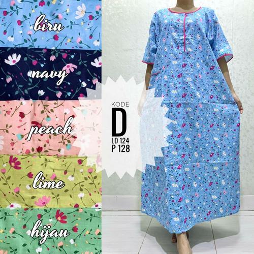 Foto Produk Daster Panjang Lengan Pendek Katun Jepang Lokal Busui Bumil Long Dress dari moondaily