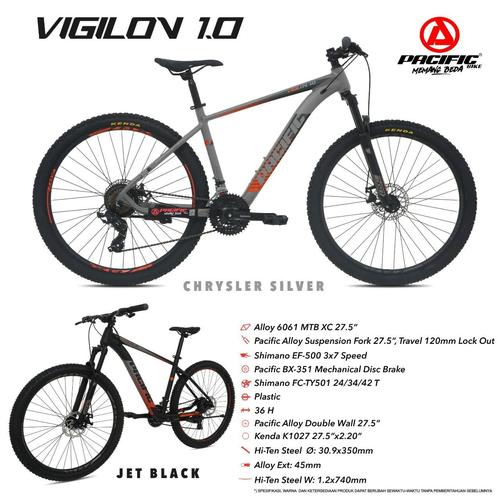 Jual Pacific vigilon 1.0 MTB 27.5 sepeda gunung - Silver - Kab. Purbalingga  - bike4ever | Tokopedia