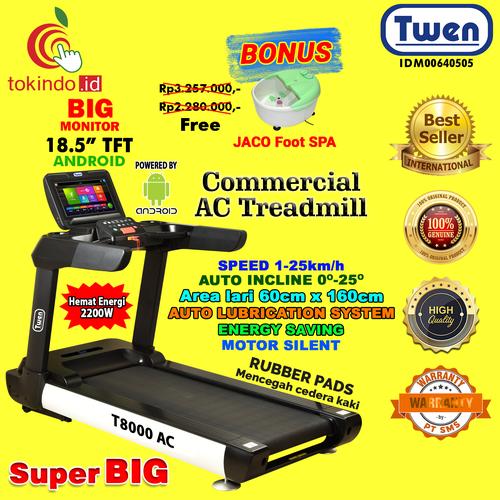 Foto Produk Alat Fitness Treadmill Commercial Elektrik Murah Twen T8000AC/Treadmil dari TOKINDO ID