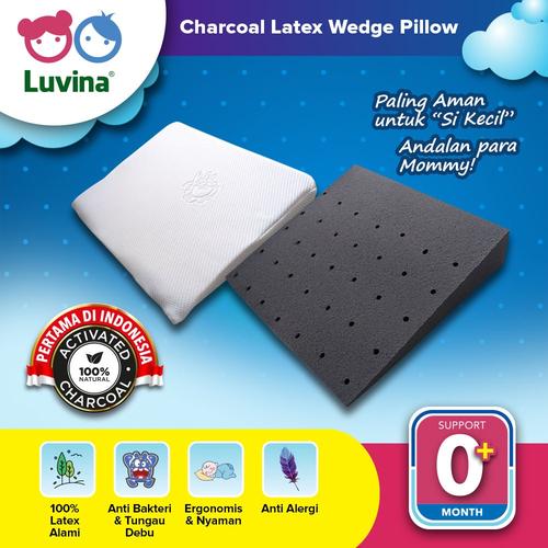 Foto Produk Luvina Charcoal Latex Baby Wedges Pillow / Bantal Santai Baby Latex dari Luvina Indonesia Sehat