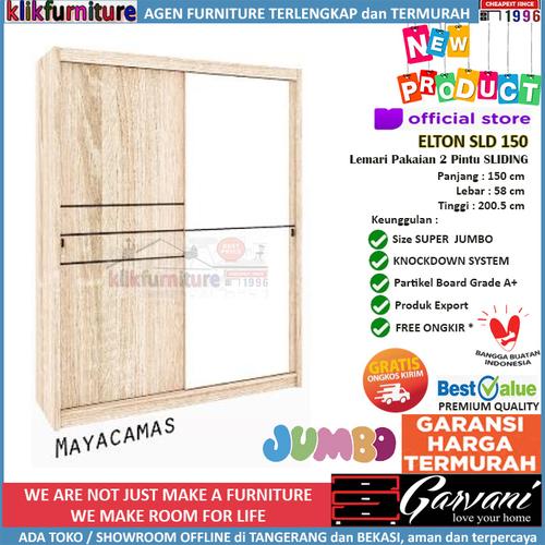 Foto Produk Lemari Pakaian Sliding Jumbo 150 cm ELTON SLD 150 GARVANI - Mayacamas dari klikfurniture