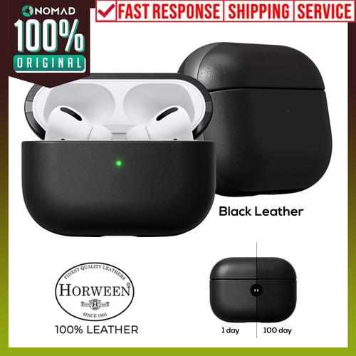 Foto Produk Case Apple Airpods Pro NOMAD Leather Rugged Premium Pouch Casing - Black Leather dari Nomad Official