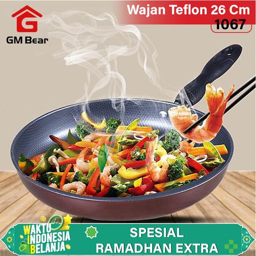 Foto Produk GM Bear Panci Wajan Teflon 26 CM 1067 - Fry pan diameter 26cm dari GM Bear