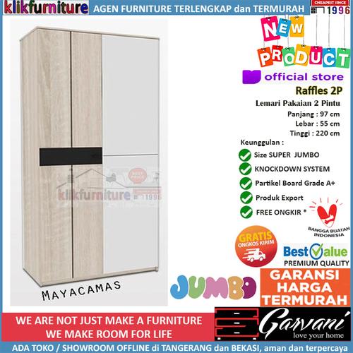 Foto Produk Lemari Pakaian 2 Pintu Jumbo Raffles 2P Garvani - Mayacamas dari klikfurniture