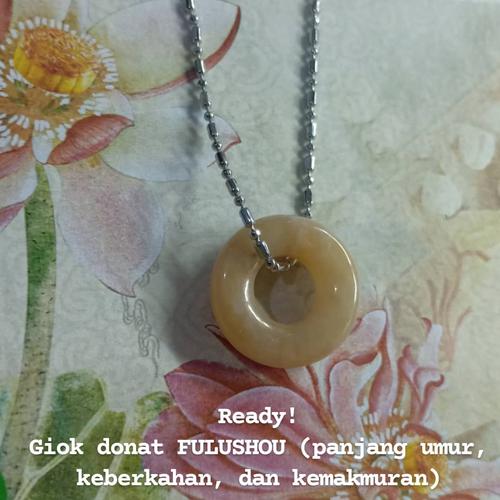 Foto Produk Kalung Giok Langka Donat Jadeite Asli FULUSHOU Simbol Keberuntungan - kalung dan giok dari IndChiKnotting