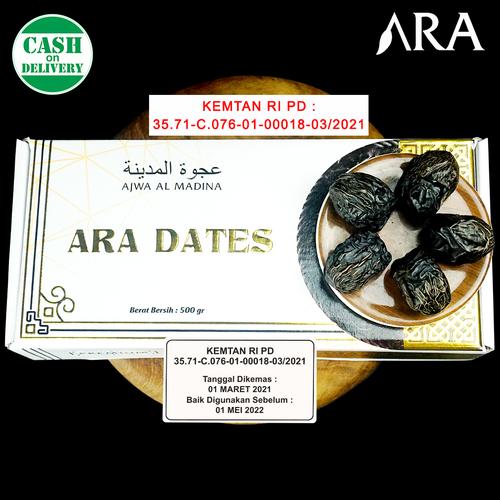 Foto Produk Kurma Ajwa 500 Gram. ASLI Kurma Nabi GROSIR Oleh oleh Haji dari Kurma NurMecca