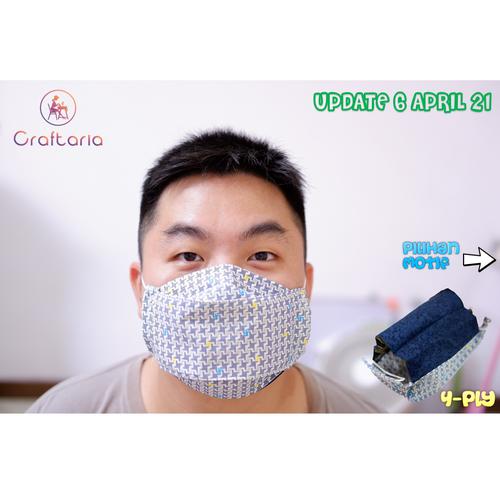 Foto Produk MASKER KAIN KATUN POLOS MOTIF 4 PLY LAPIS HIJAB BISA DICUCI READY - EARLOOP - 2 PLY dari Sale Centre