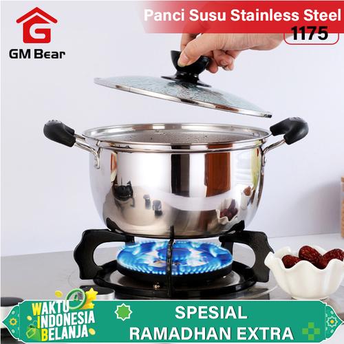 Foto Produk GM Bear Panci Sop Stainless Steel 1175-Stainless Steel Soup Pot 18cm dari GM Bear