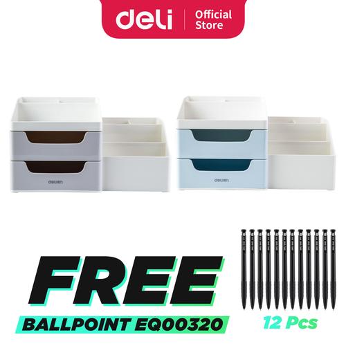 Foto Produk Deli Desk Organizer Business Style Laci Kotak Penyimpanan Barang 8900 - Abu-abu dari Deli Stationery