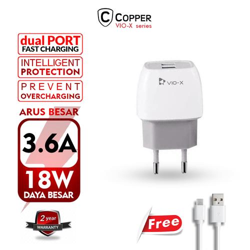 Foto Produk COPPER TRAVEL CHARGER 2 PORT 3.4A - WHITE dari Copper Indonesia