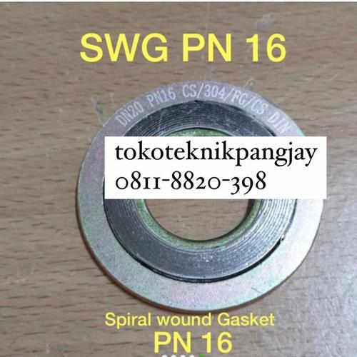 Jual 8 inch spiral wound gasket pn 16 swg pn16 dn200 din packing inc
