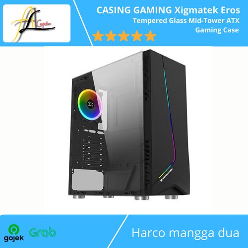 Foto Produk CASING GAMING Xigmatek Eros - Tempered Glass Mid-Tower ATX Gaming Case dari AL computerr