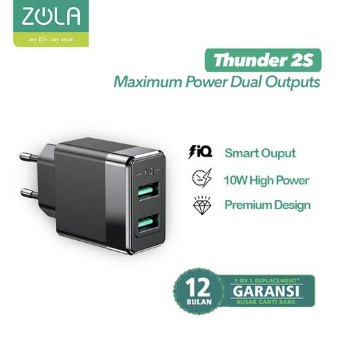 Foto Produk Zola Charger Thunder 2S Dual Ports Usb Output 10W, Fast Charging 2.1A dari Zola Indonesia