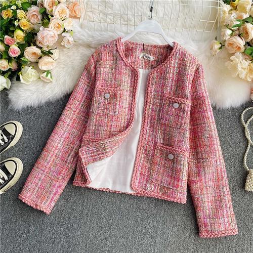 red tweed blazer