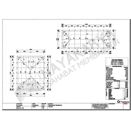 Jual jasa desain gambar kerja dan perhitungan atap baja ringan