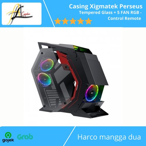 Foto Produk Casing Xigmatek Perseus -Tempered Glass + 5 FAN RGB - Control Remote dari AL computerr