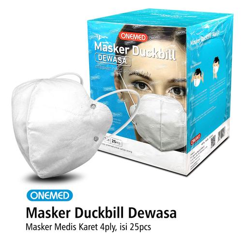 Foto Produk Masker Karet Medis Duckbill 4ply OneMed Box Isi 25 Lembar dari Onemed Rawat Luka
