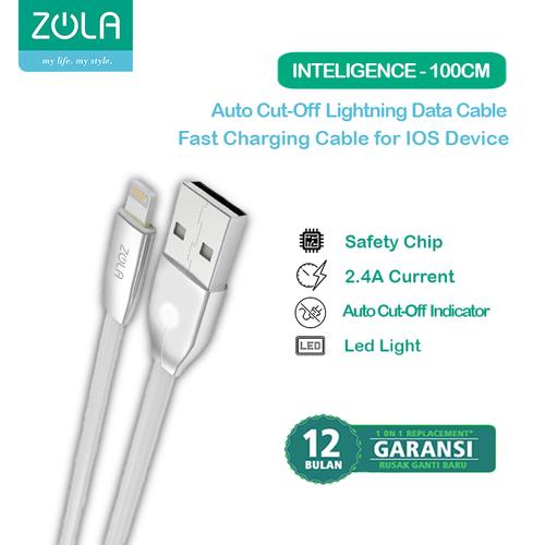 Foto Produk Kabel Data iOS Lightning ZOLA Intelligence2 Auto Power OFF - Silver dari Zola Indonesia