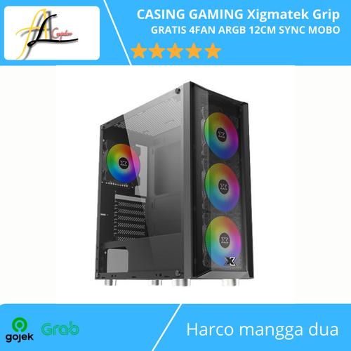 Foto Produk CASING GAMING Xigmatek Grip - GRATIS 4FAN ARGB 12CM SYNC MOBO dari AL computerr