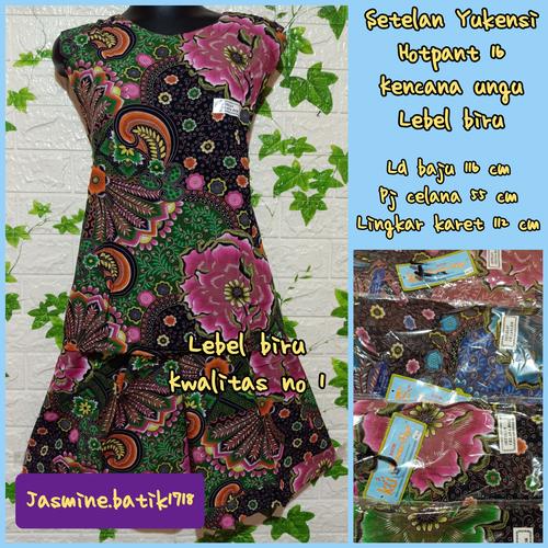 Foto Produk SETELAN CELANA PENDEK YUKENSI KENCANA UNGU KUB dari jasmine.batik1718
