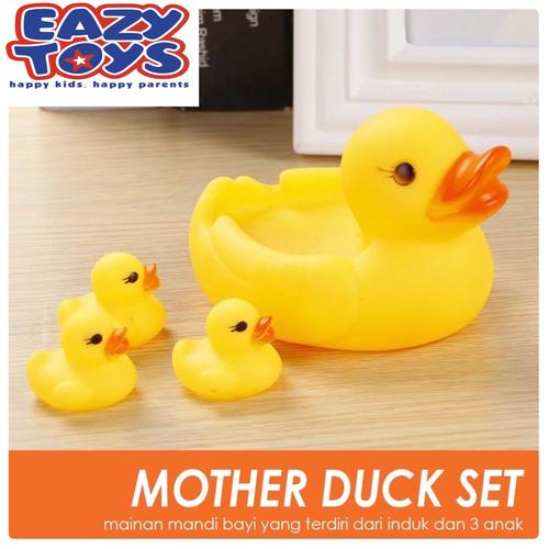 Foto Produk Bebek Mandi Karet Mainan Edukasi Anak SNI 1 Induk 3 Anak Bunyi Kuning dari EAZYTOYS