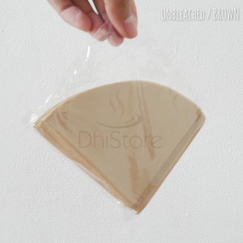 Foto Produk V60 Coffee Filter Paper - Kertas Kopi V60 Cone Shaped Bottom - Size 01 - UnbleachedBROWN dari DhiStore Coffee
