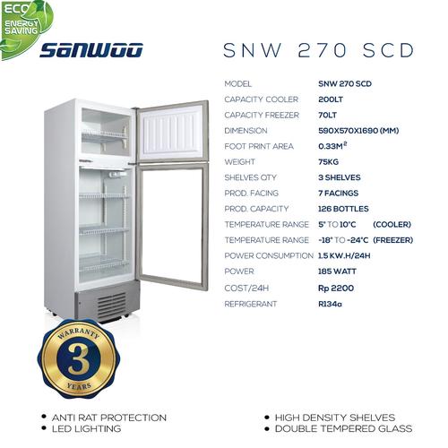 Foto Produk Showcase 2 in 1 (Cooler & Freezer) SNW-270 SCD dari Sanwoo Electronics