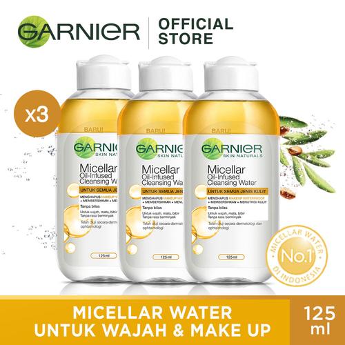 Foto Produk Garnier Micellar Water Biphase 125ml Pack of 3 dari Garnier Official