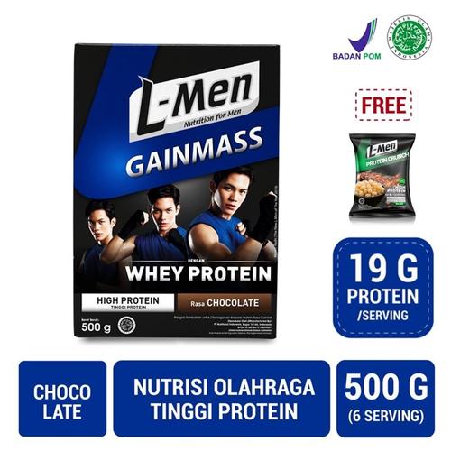 Foto Produk L-Men Gain Mass Chocolate 500gr FREE L-Men Protein Crunch dari NutriMart