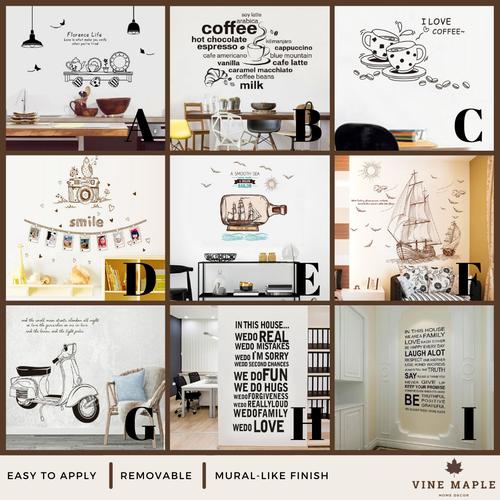 Foto Produk VineMaple Kitchen, Living Room & Quote - Stiker Dinding / Wall Sticker - A - 60x90cm dari Vine Maple Home Decor