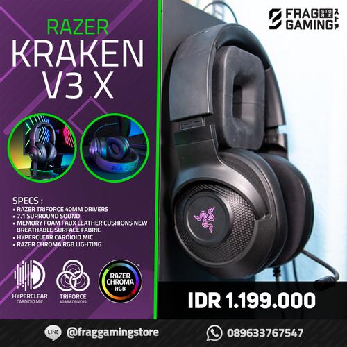 Jual Razer Kraken V3 X / V3X 7.1 Surround Sound RGB Gaming Headset -  Jakarta Pusat - FRAG GAMING STORE | Tokopedia