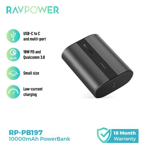 Foto Produk RAVPower RP-PB197 10000mAh PD+QC 2-Port 18W Powerbank Metallic Dark Gr dari RAVPower Official Store