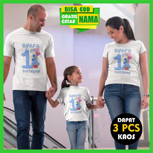 Foto Produk Kaos Couple Keluarga Ulang Tahun - Ultah Baju Family Gratis Cetak Nama dari Cakrawaladunia
