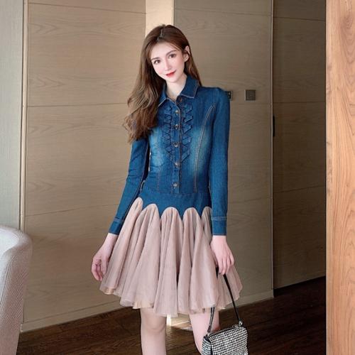 Jual denim nylon dress terusan NT 