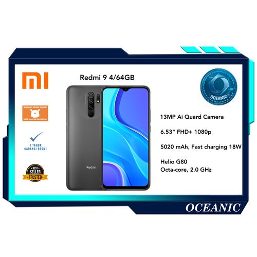 Foto Produk Xiaomi Redmi 9 4/64 4GB ROM 64GB Garansi resmi - Abu-abu dari Oceanic Official Store