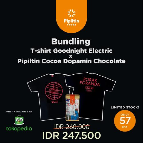 Foto Produk Bundling T-shirt Goodnight Electric x Pipiltin Cocoa Dopamin Chocolate - Black XXL dari Pipiltin Cocoa