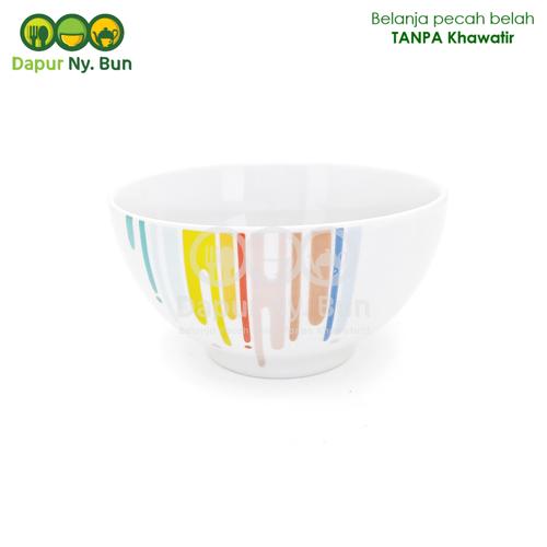 Foto Produk Mangkok Nasi Sedang Motif RAINBOW Ukuran 5 Inch / Mangkuk Sup dari Dapur Ny.Bun