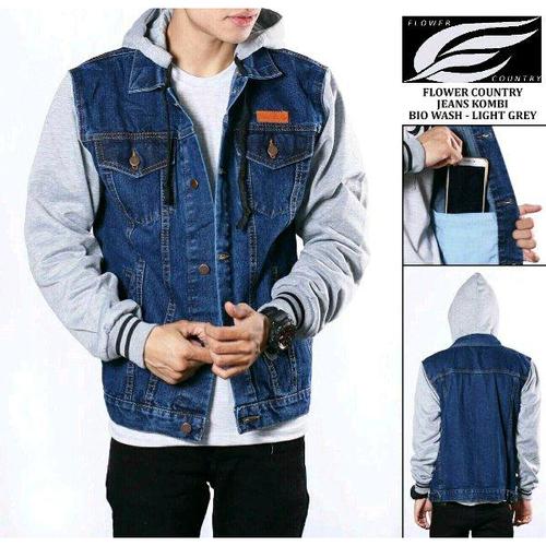 Jual Jaket Jeans Hoodie Kombinasi Boy 