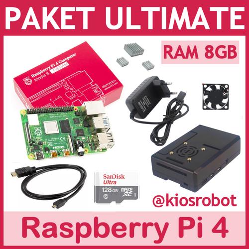 Foto Produk Paket Lengkap Ultimate Raspberry Pi 4 RAM 8GB Made in UK - Tanpa MicroSD dari KiosRobot