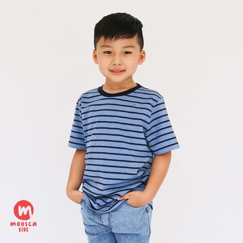 Foto Produk Moosca Kidswear Aaron Tee Kaos Anak - Stripe Blue - 2XL dari Moosca Kidswear