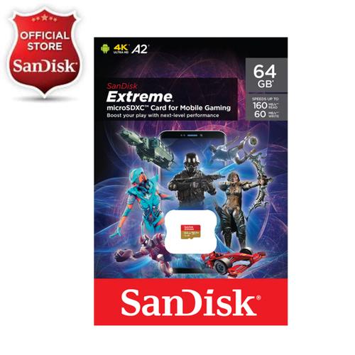 Foto Produk SanDisk Extreme 64GB A2 160MB/s MicroSD Card for Mobile Gaming dari SanDisk Official
