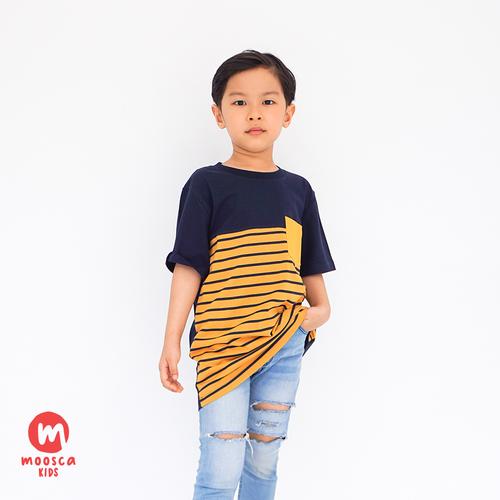 Foto Produk Moosca Kidswear Raven Tee Kaos Anak - Stripe Yellow - S dari Moosca Kidswear