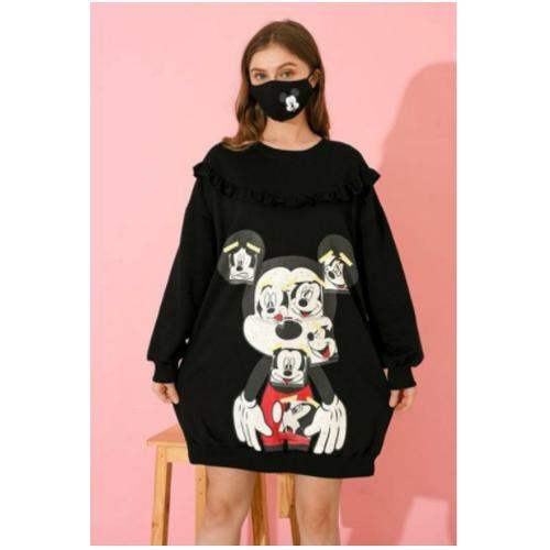 Zara Mickey Ruffle Sweater Dress Free 