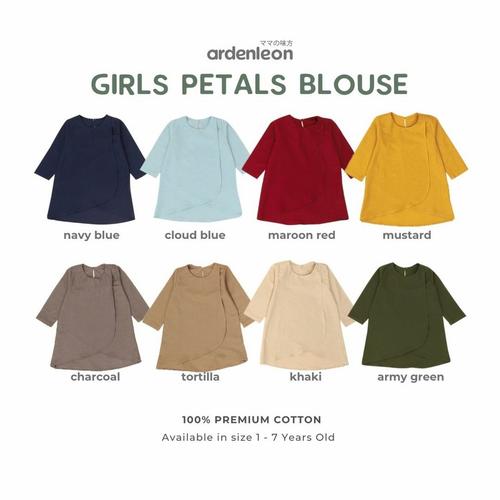 Gambar Girls Petals Blouse - Baju Raya Anak perempuan - Navy Blue, XL dari SmallThings Jakarta Barat Tokopedia