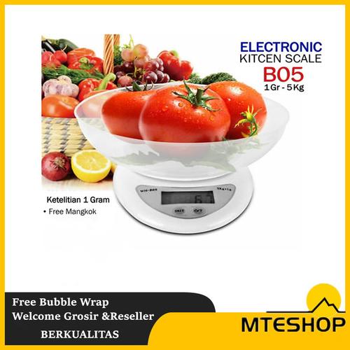 Foto Produk timbangan dapur timbangan kue timbangan digital 5kg - Putih dari MTEshop