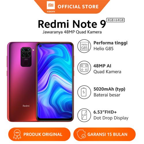 Foto Produk Xiaomi Official Redmi Note 9 4/64 GB Garansi Resmi Mi Smartphone - Sunset Red dari Xiaomi Official Store
