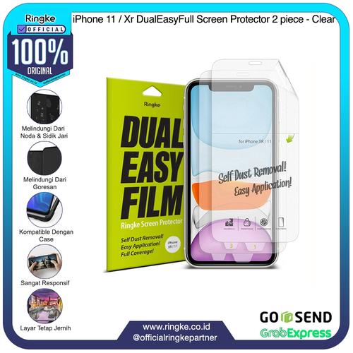 Foto Produk Ringke iPhone 11 / Xr DualEasyFull Screen Protector 2 piece - Clear dari Official Ringke Partner