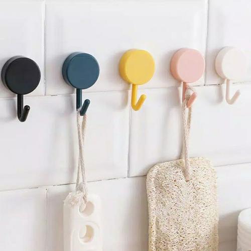 Foto Produk Gantungan Hook Tempel Baju Dinding Serbaguna Kamar Mandi Dapur Bulat - Putih dari MariDropship