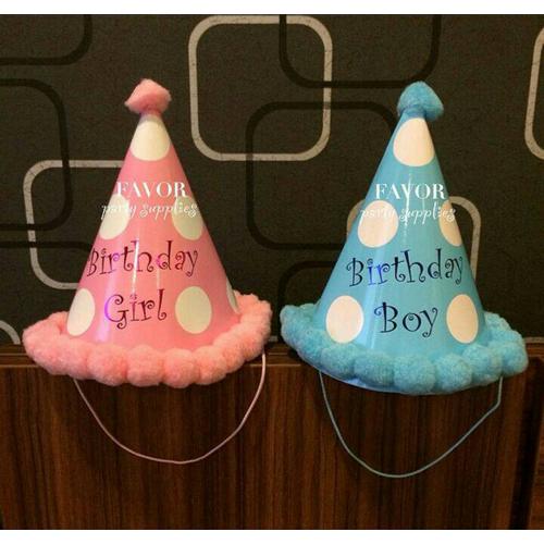 Foto Produk Birthday Girl, Boy Hat / Topi happy birthday ultah anak - Boy dari Favor Party Supplies