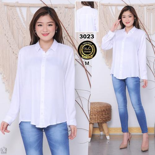 Foto Produk kemeja wanita katun rayon twill 30s - Putih, M dari Deka new fashion